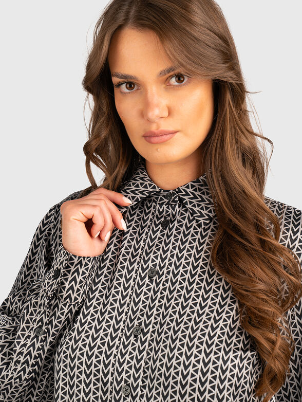 Monogram satin shirt - 4