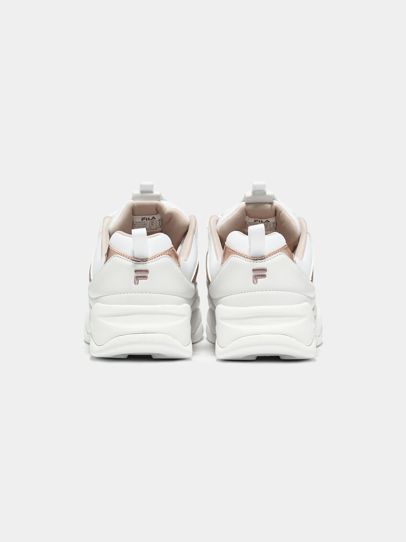 RAY M White sneakers with rose gold accents brand FILA Globalbrandsstore en