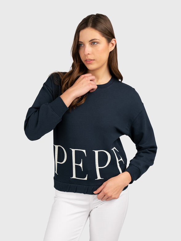 VICTORIA cotton sweatshirt in dark blue - 1