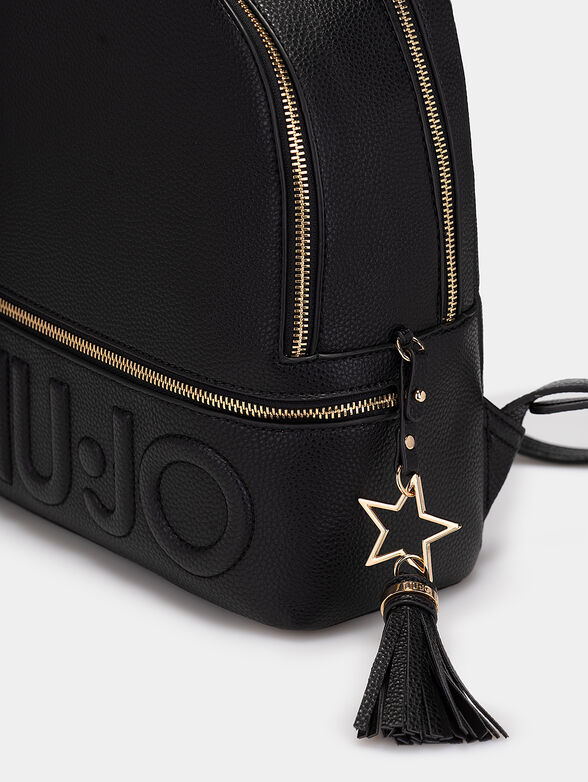 Backpack with embossed logo and pendant - 4
