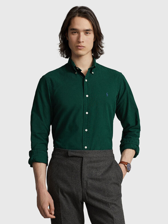 Logo-embroidered shirt in cotton - 1