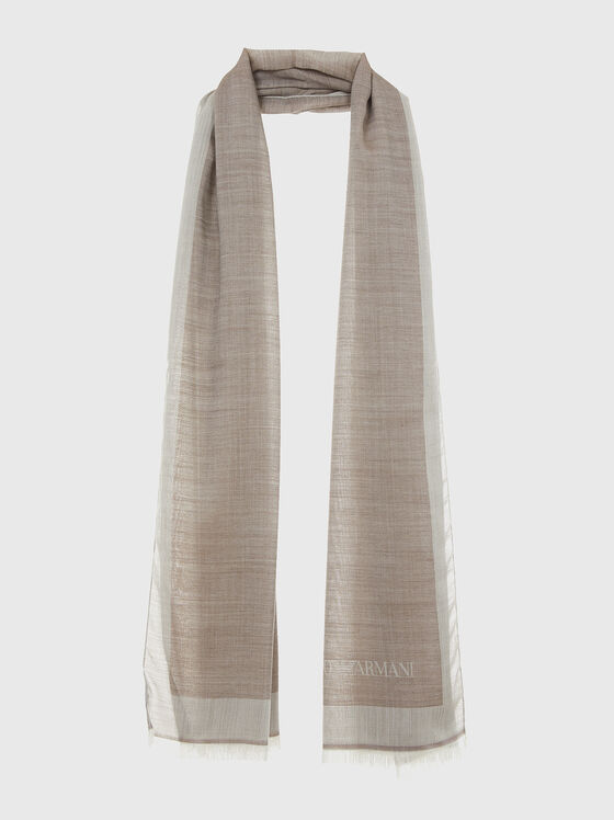 Wool blend scarf in beige colour - 1