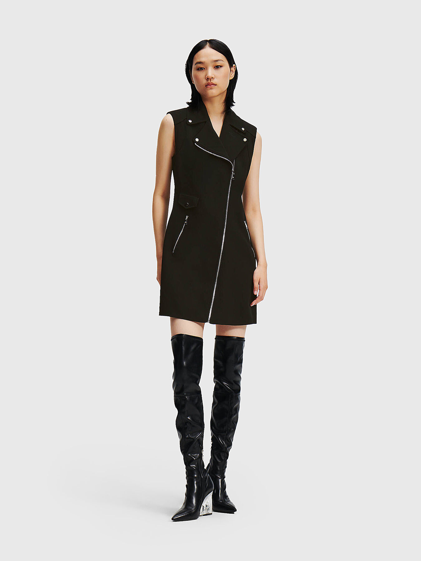 Black dress with logo embroidery brand Karl Lagerfeld