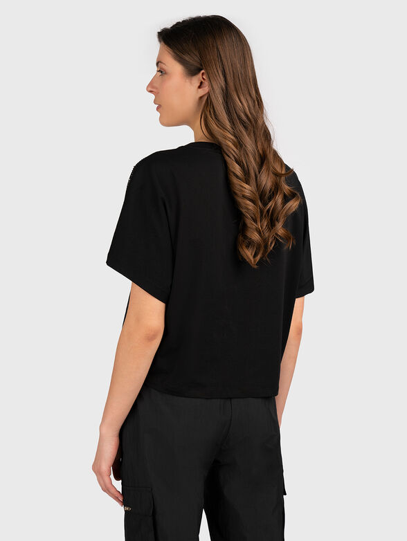 BLack T-shirt with rhinestones - 3