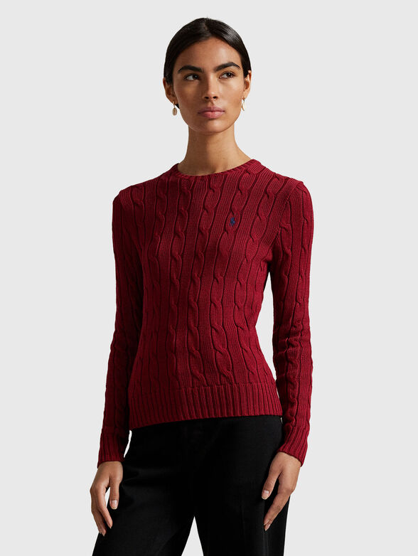 Burgundy cotton sweater - 1