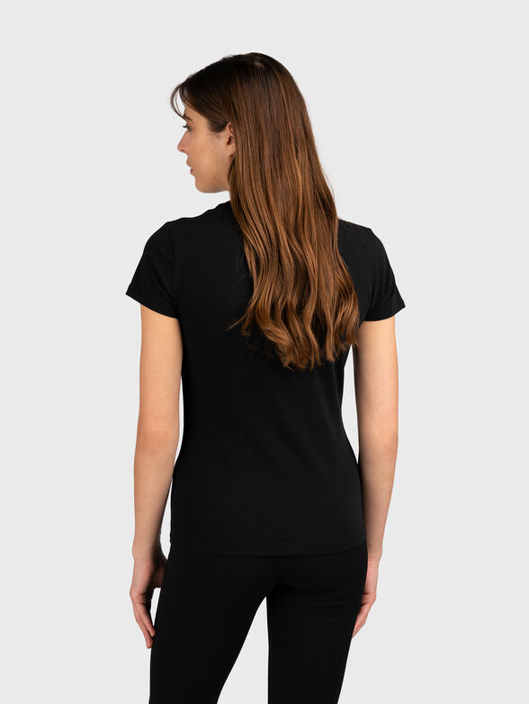 Black T-shirt with accent appliqué - 3