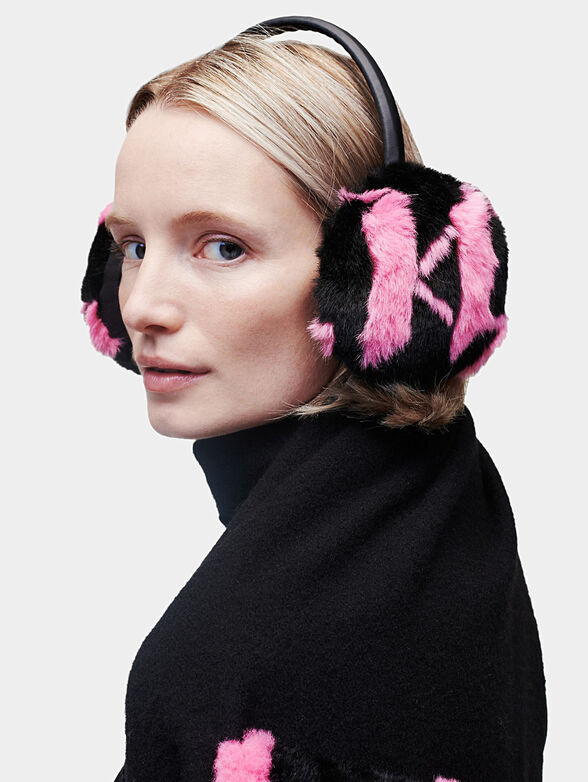 K/Monogram faux fur earmuff - 2