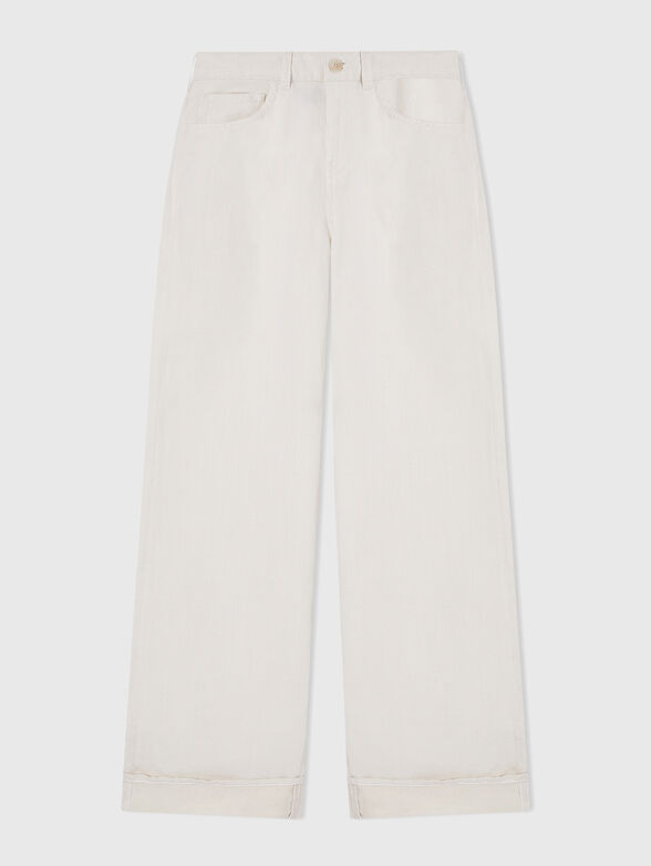 Wide leg jeans in ecru - 3