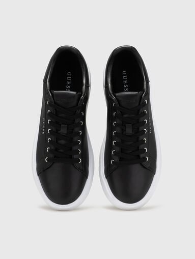 Black eco leather sport shoes - 5