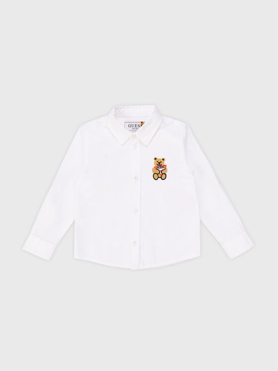Бяла риза с акцентна бродерия - 1