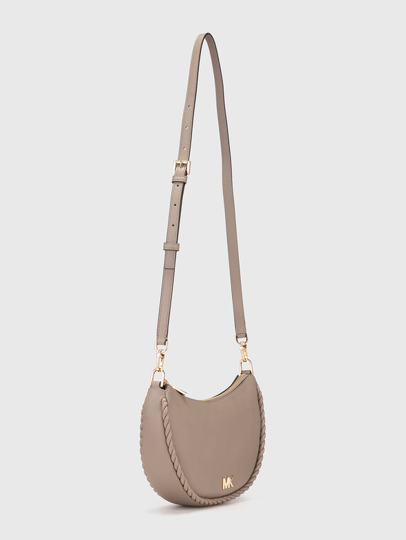 Leather bag with long strap and logo - 2