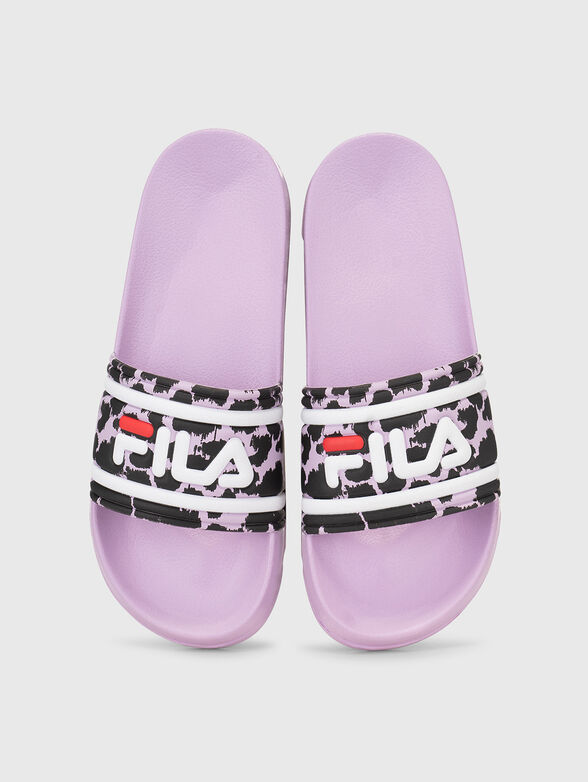 MORRO BAY logo print slippers in purple  - 6