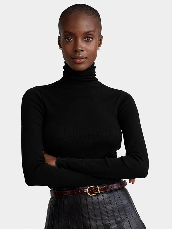 Turtleneck sweater in black color - 1