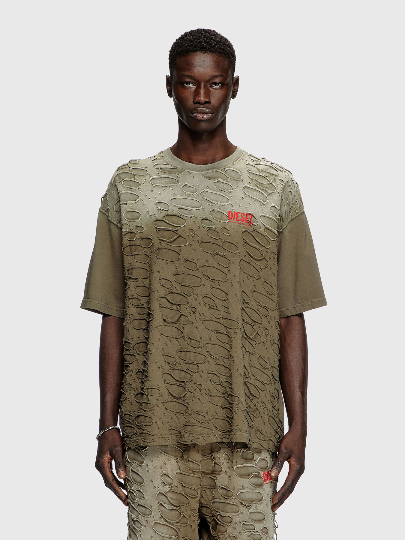 T-BOXT-R29 T-shirt with accent rips brand DIESEL