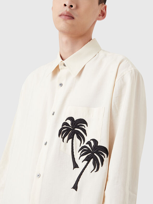 Shirt with floral accent  - 4