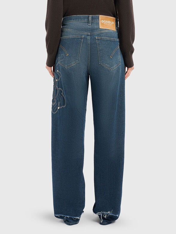 FRANCINE wide leg jeans with mbroidery and studs - 2
