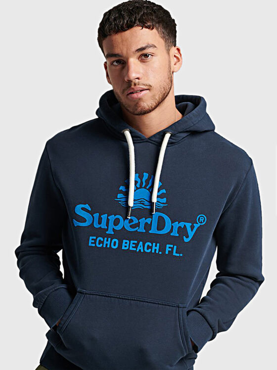 Sweatshirt with hood and logo print - 1