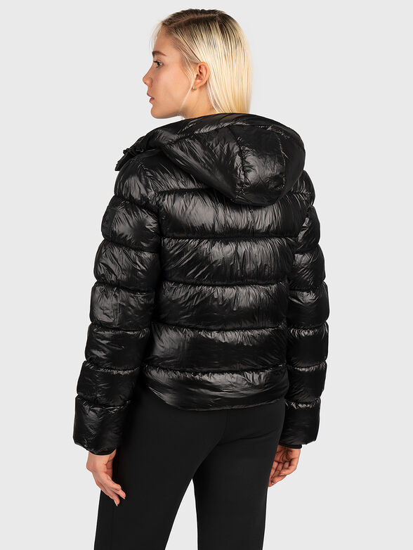 Black puffer jacket with quilted effect - 3