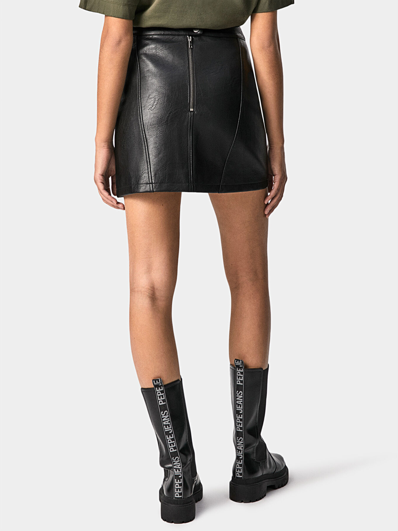 Pepe jeans leather mini skirt store