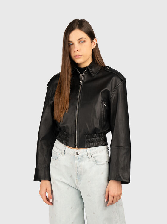 LEVANO leather jacket with classic collar - 1