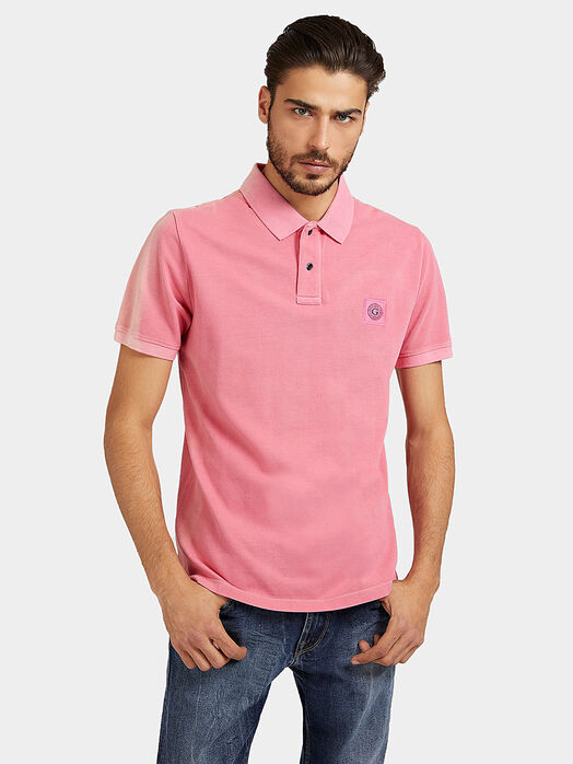 Blue polo shirt with logo detail