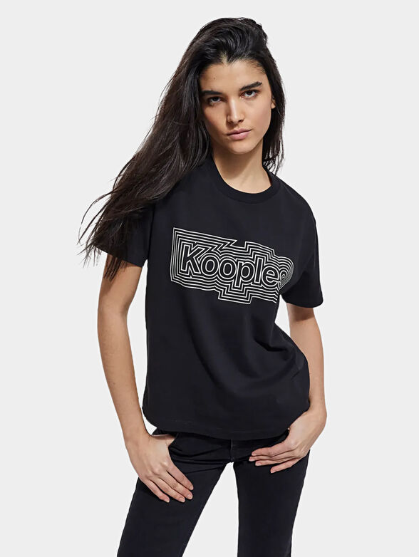 Black T-shirt with logo print - 1