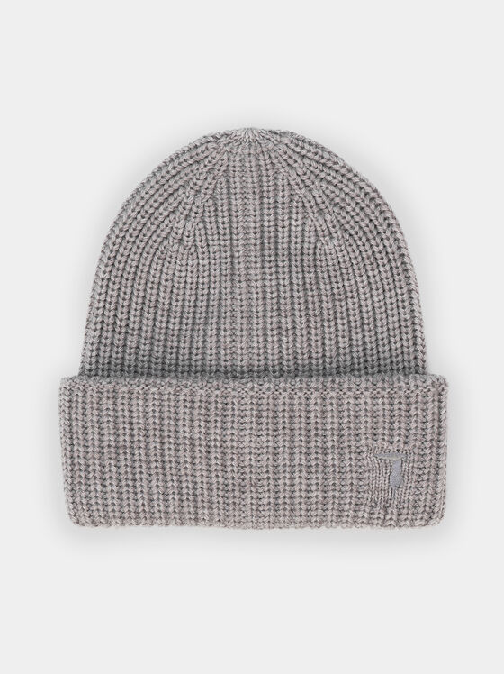 Плетена шапка с бродирано лого - 1