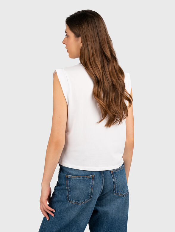 Sleeveless T-shirt with print - 3