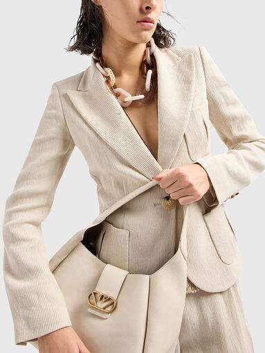 Textured jacket in beige colour - 4