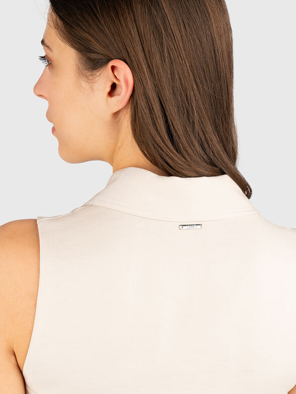 Midi dress with buttons and waist belt - 4