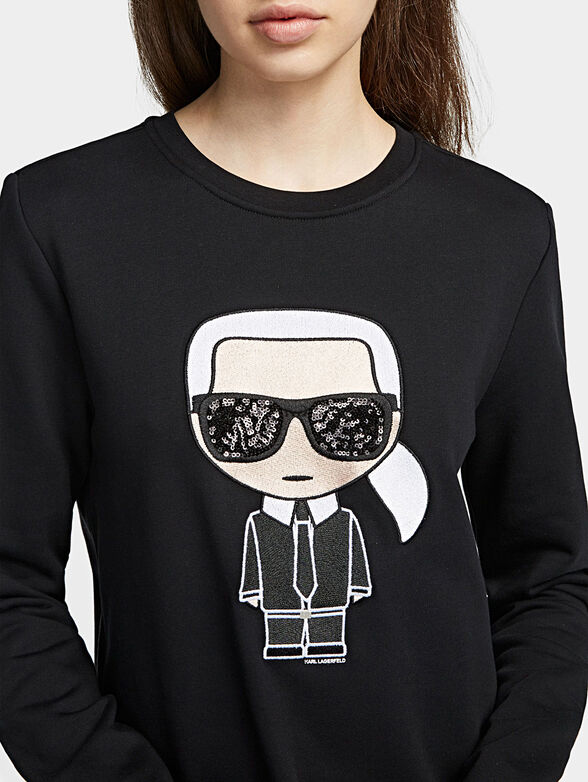 IKONIK Black sweatshirt with sparkling logo print - 1