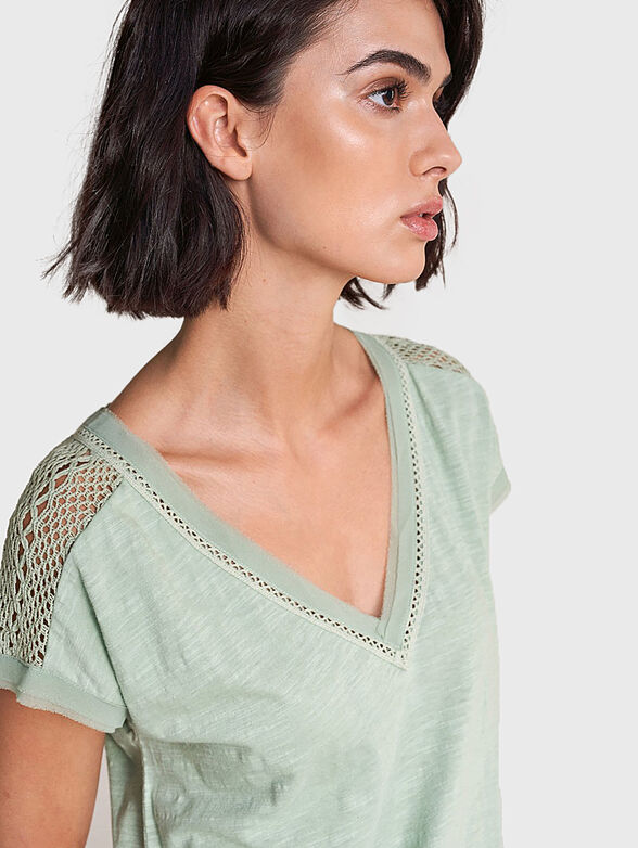 Green cotton blouse - 6