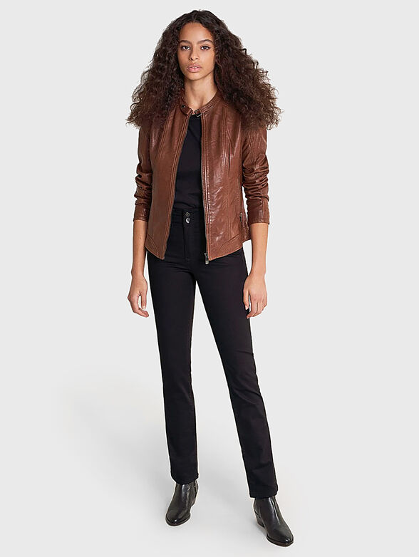 Genuine leather jacket in brown - 5