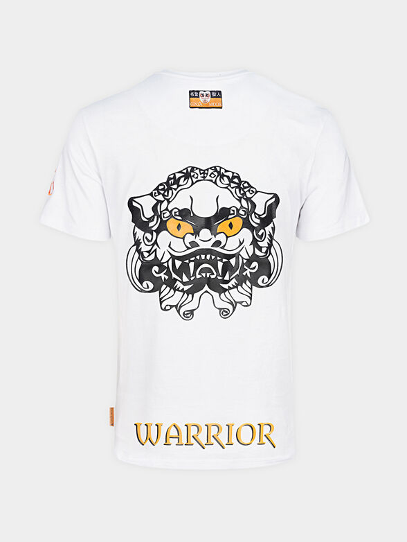 Cotton white t-shirt with print - 2