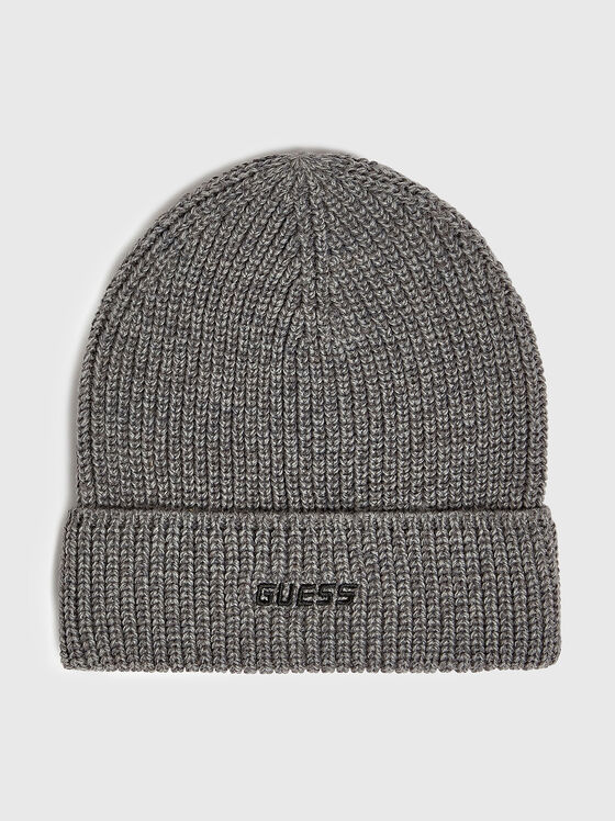 Плетена шапка с лого бродерия - 1