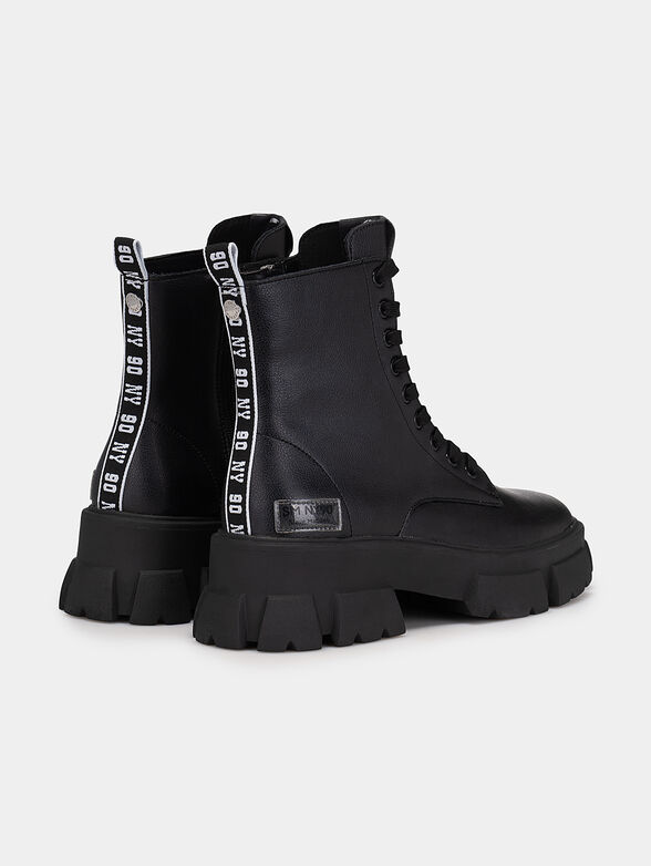 TANKER leather boots with metal logo plate - 3