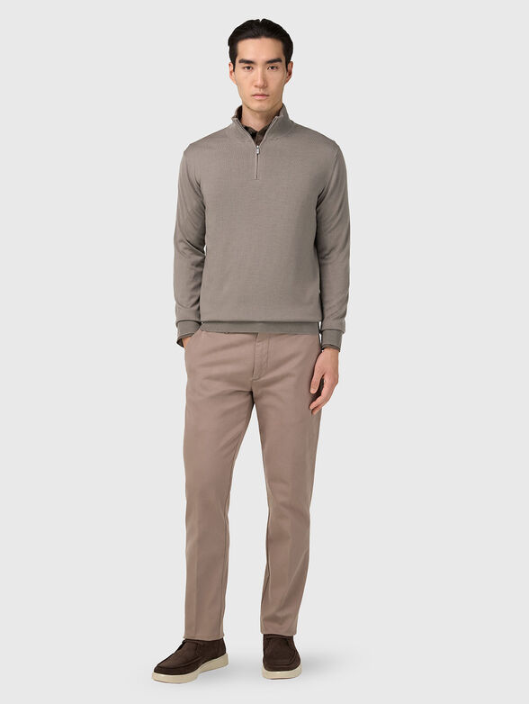 Pullover with polo collar and zip - 2