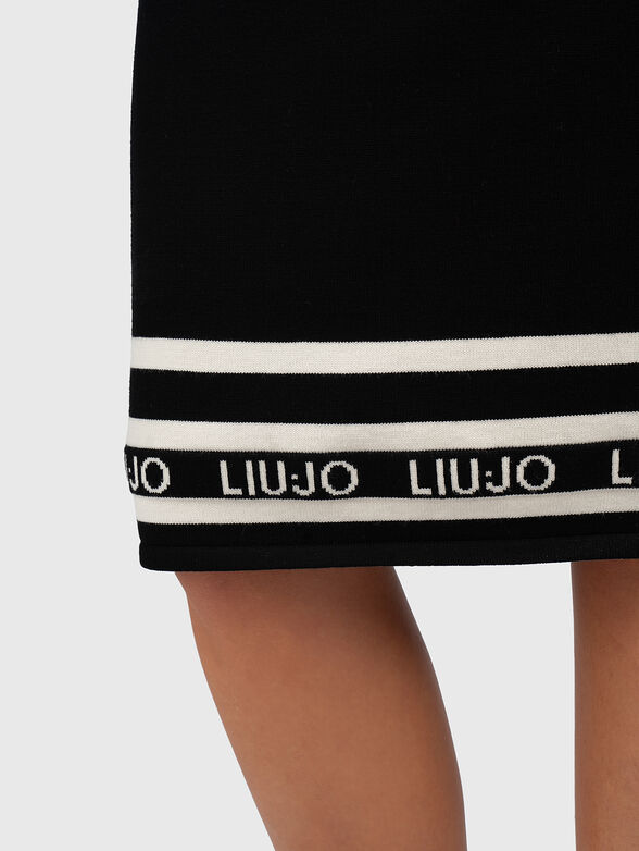 Midi skirt with logo accents - 3