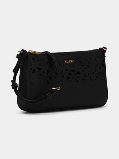 Black crossbody bag with laser perforations - 4