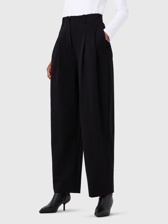 Trouser with high waist and cuffs - 1
