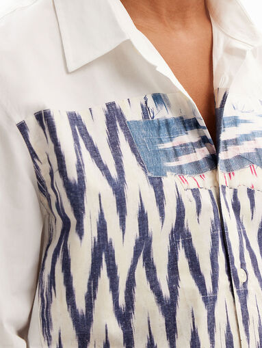Cotton shirt with contrast print - 4