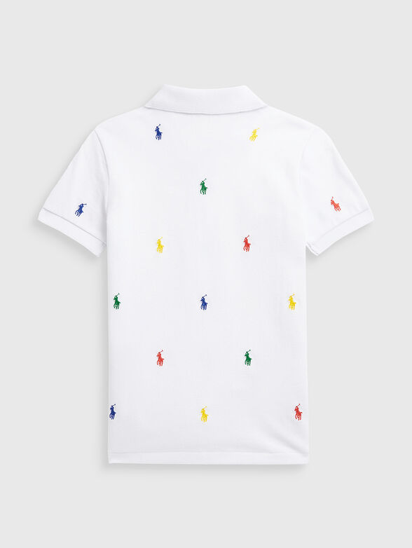 White polo-shirt with contrasting logo embroidery - 2