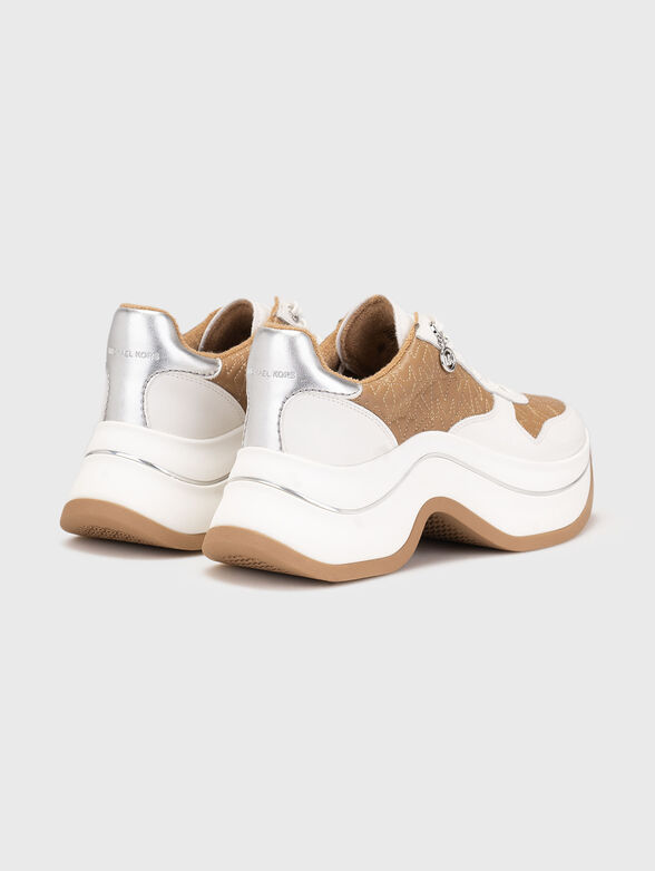 ARLA logo embroidery leather sneakers - 3