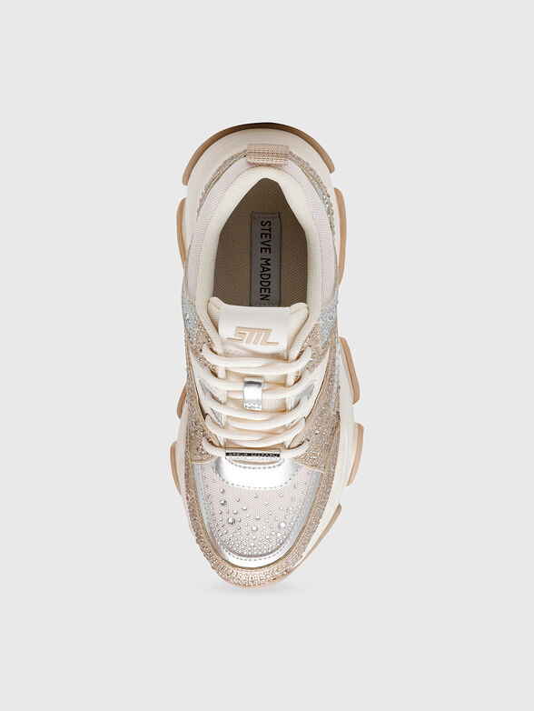 PRIVY sneakers in beige with rhinestones - 6