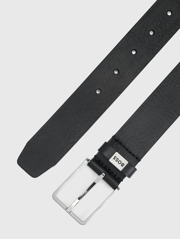 Leather belt with logo - 2