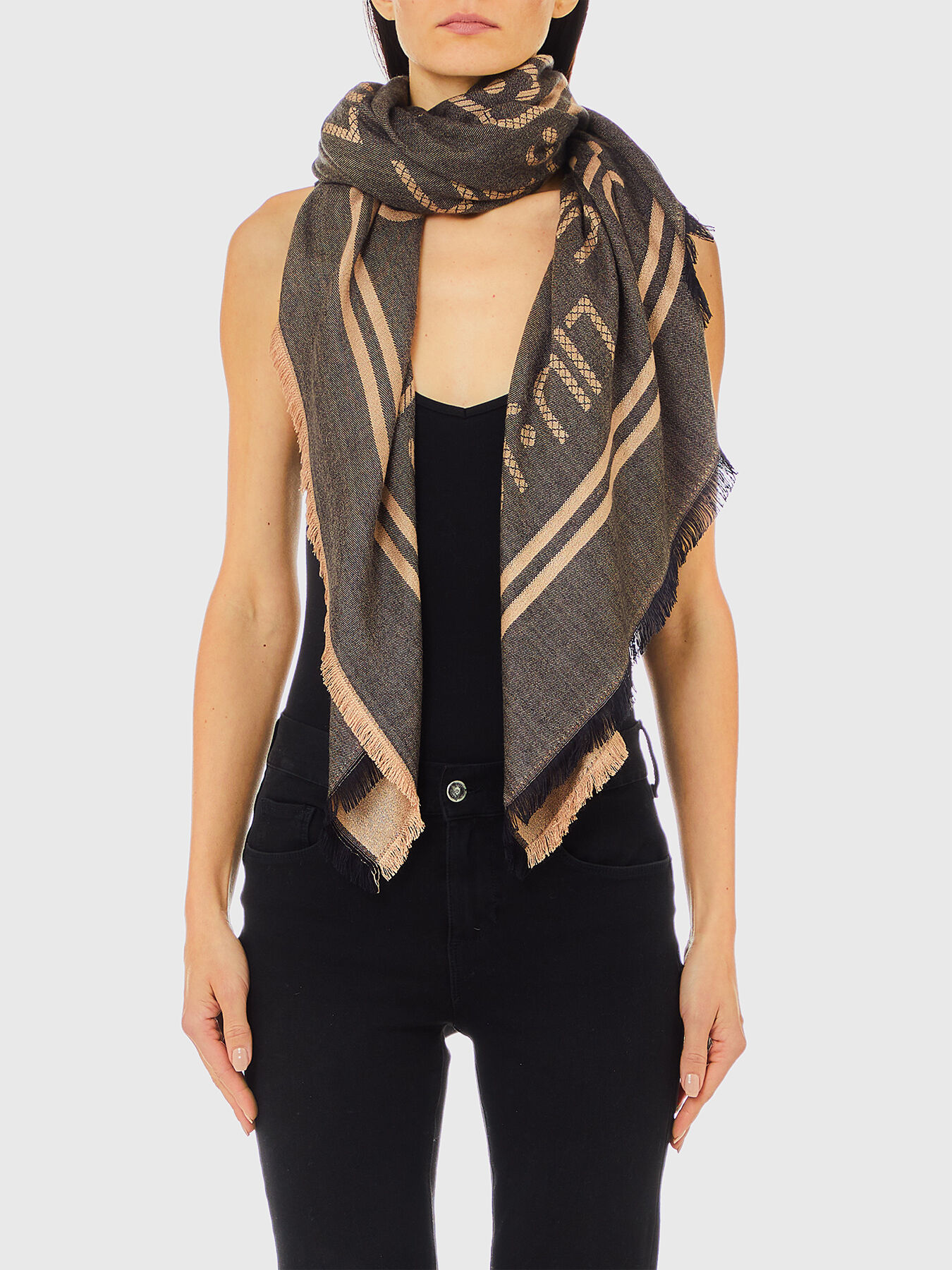 POPPY KNIT SCARF Leopard Faux Fur Scarf by KURT GEIGER LONDON