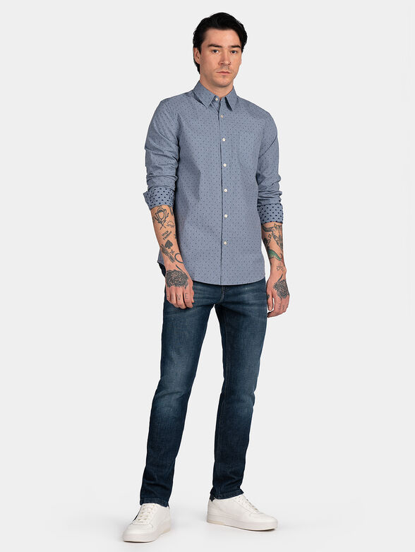 SUNSET light blue shirt with dotted pattern - 2