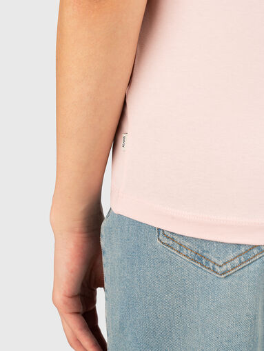 T-shirt with oval neckline and logo print - 5