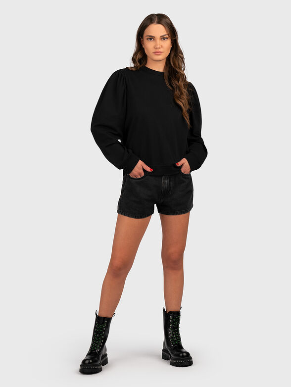 LAETITIA black sweatshirt with puff sleeves - 2