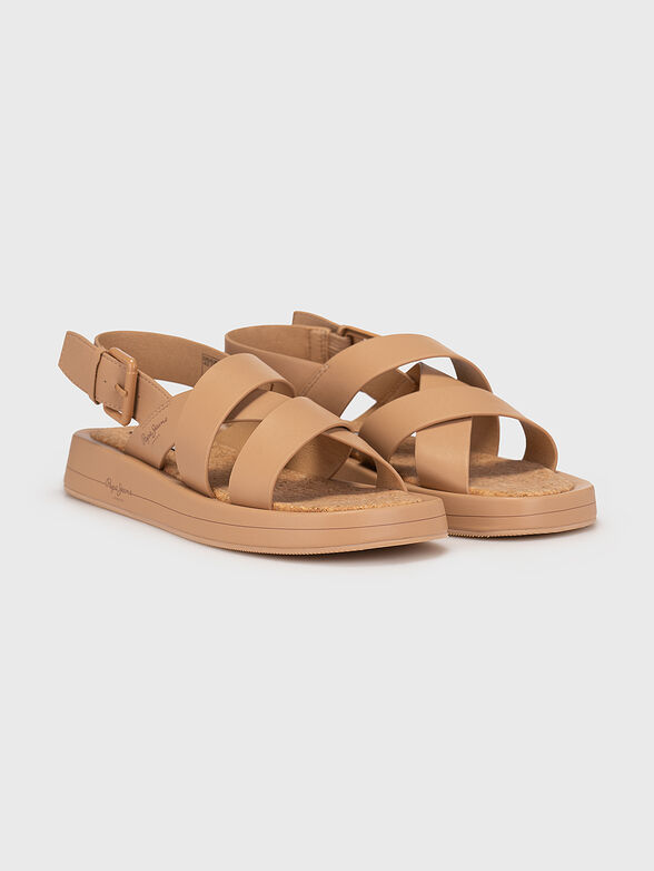 SUMMER BLOCK beige sandals in eco leather - 2